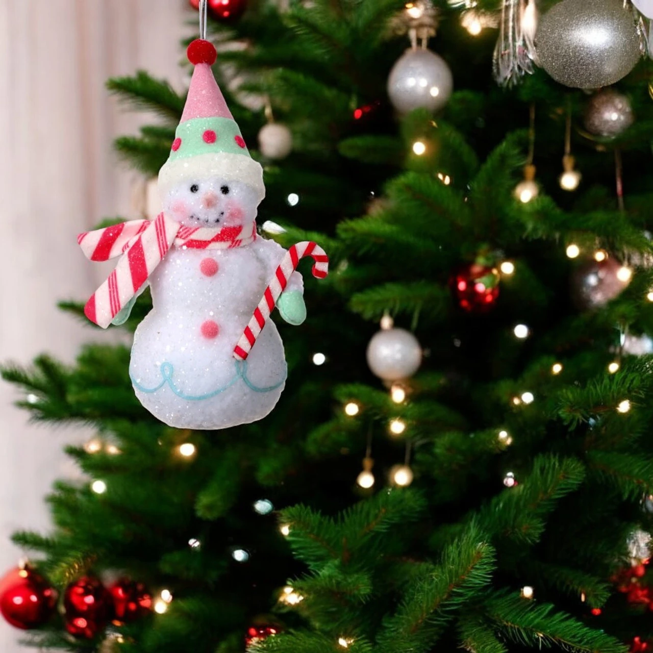 Soo Sweet Treats Snowman Holding Candy Cane Ornament 2 Soo Sweet Treats Snowman Holding Candy Cane Ornament - Image 2