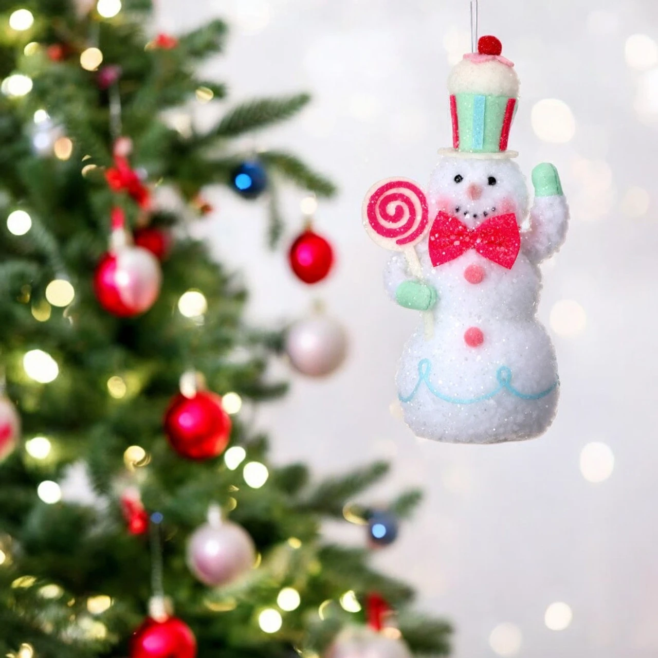Soo Sweet Treats Snowman Holding Lollipop Ornament 2 Soo Sweet Treats Snowman Holding Lollipop Ornament - Image 2