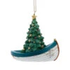Kurt Adler Lake Boat With Christmas Tree Ornament