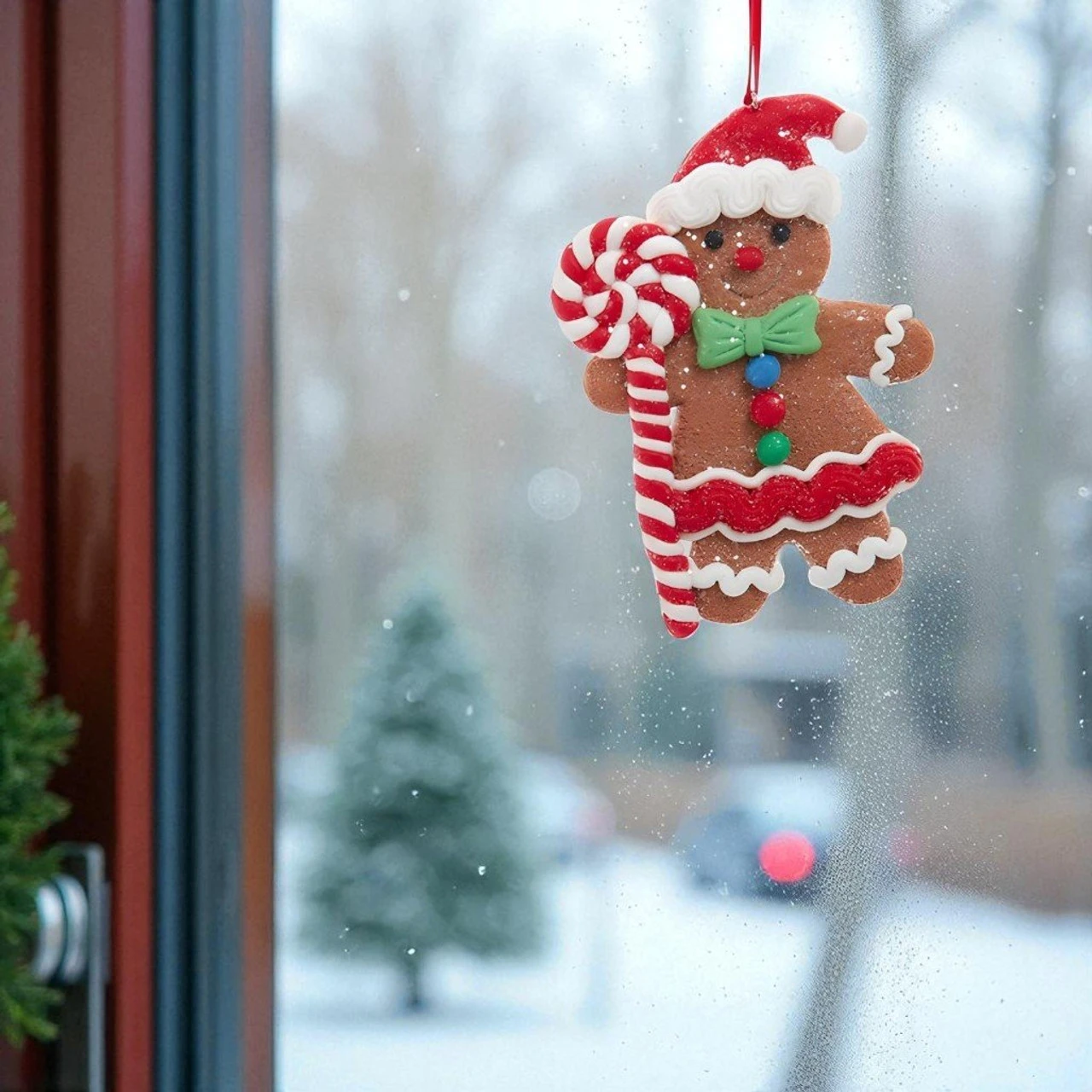 Kurt Adler Gingerbread Girl With Candy Cane Lollipop Ornament 2 Kurt Adler Gingerbread Girl With Candy Cane Lollipop Ornament - Image 2