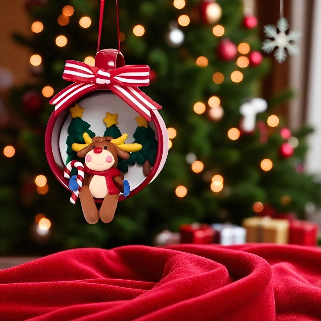 Kurt Adler Reindeer Sitting In Cup Ornament 2 Kurt Adler Reindeer Sitting In Cup Ornament - Image 2