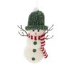 Snowman Wearing Green Hat Ornament