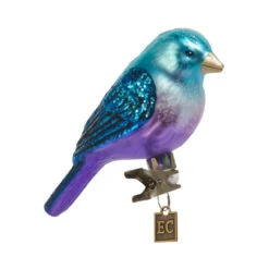 4 Inch Blue Fantasy Bird Clip-On Ornament