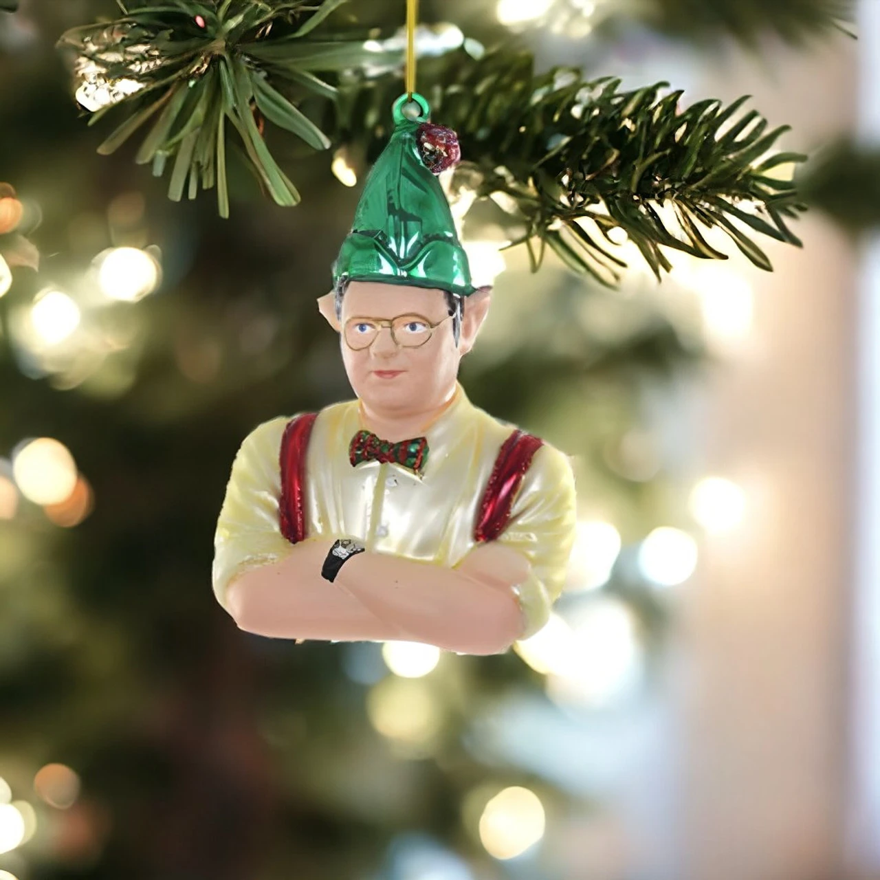 Dwight The Elf Glass Ornament 2 Dwight The Elf Glass Ornament - Image 2