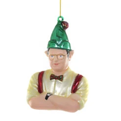Dwight The Elf Glass Ornament
