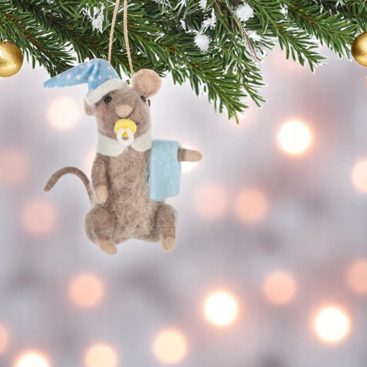 Blue Baby Mouse Ornament 2 Blue Baby Mouse Ornament - Image 2