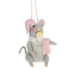 Pink Baby Mouse Ornament
