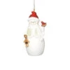 Snowman With Mistletoe Pattern And Santa Hat Ornament