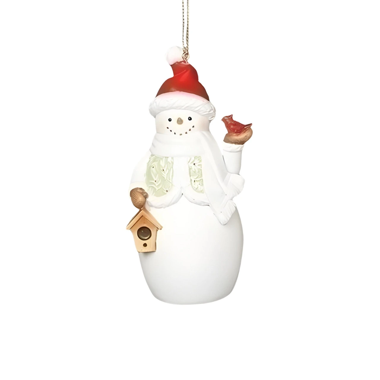 Snowman With Mistletoe Pattern And Santa Hat Ornament 1 Snowman With Mistletoe Pattern And Santa Hat Ornament