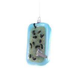 Quirky Blue Litter Box Christmas Ornament