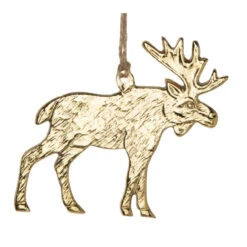 Metal Moose Ornament - Gold Tone