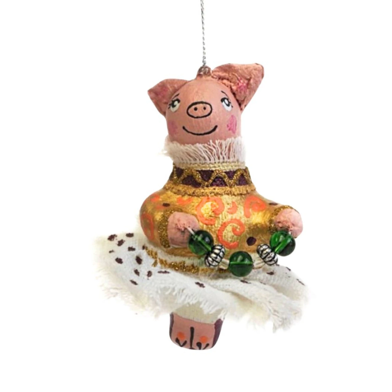 Ukrainian Handcrafted Dancing Pig Christmas Ornament 1 Ukrainian Handcrafted Dancing Pig Christmas Ornament