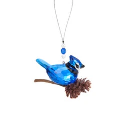 Winter Pinecone Blue Jay Ornament