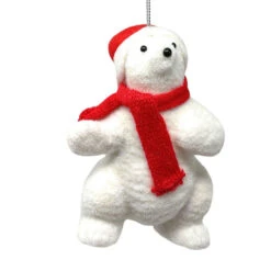Flocked Polar Bear Ornament