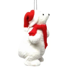 Flocked Polar Bear Ornament -Christmas Loft Shop 017913 Side 55197.1715800338