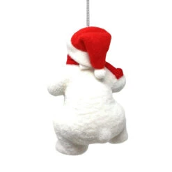 Flocked Polar Bear Ornament -Christmas Loft Shop 017913 back 35555.1715800337