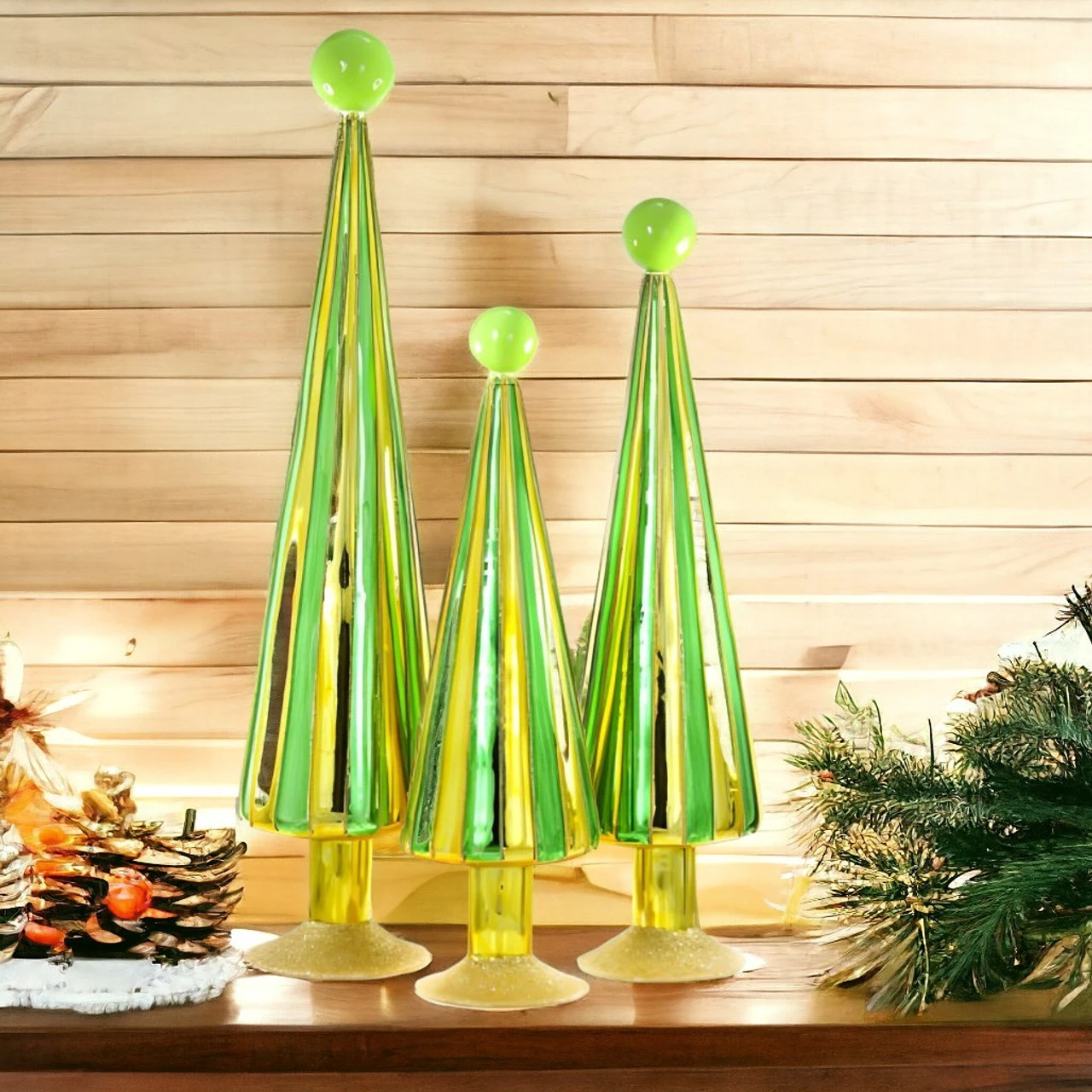 Carnival Trees - Green Set Of 3 2 Carnival Trees - Green Set Of 3 - Image 2