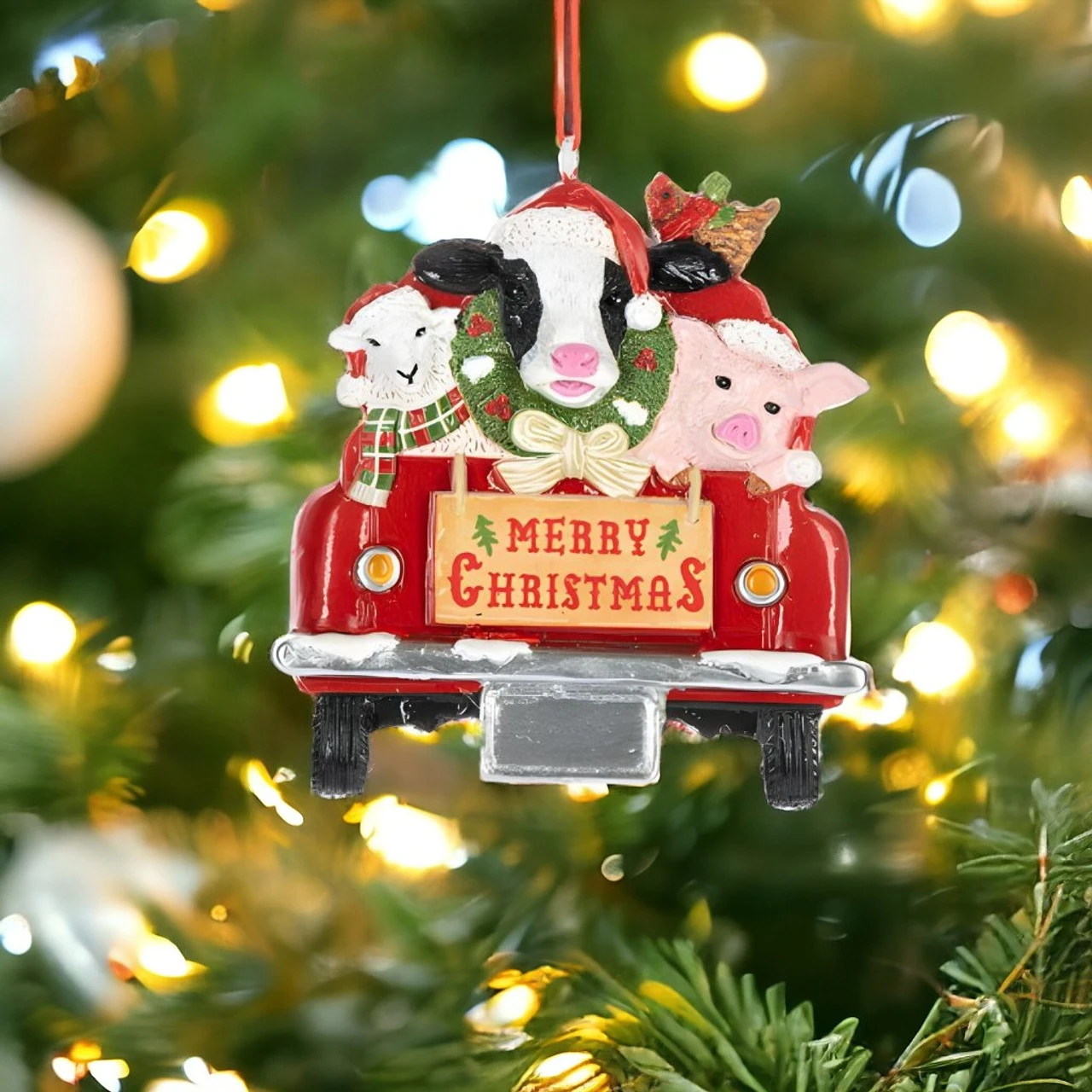 Farm Friends In Truck Christmas Ornament 2 Farm Friends In Truck Christmas Ornament - Image 2