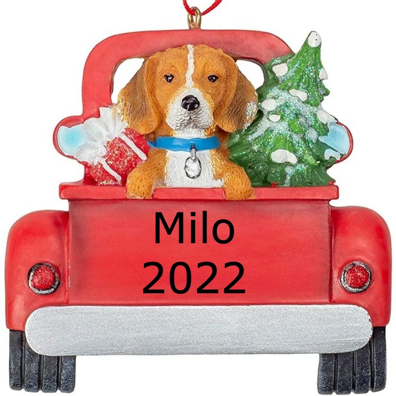 Kurt Adler Personalized Beagle In Back Of Truck Ornament 2 Kurt Adler Personalized Beagle In Back Of Truck Ornament - Image 2