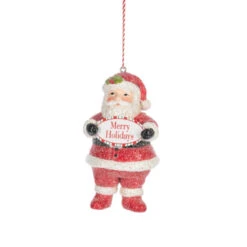 Paper Santa With Merry Holidays Ornament