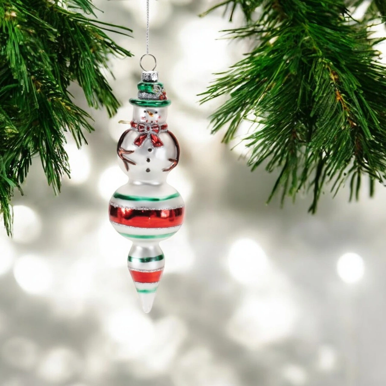 Festive Snowman Finial Ornament 2 Festive Snowman Finial Ornament - Image 2