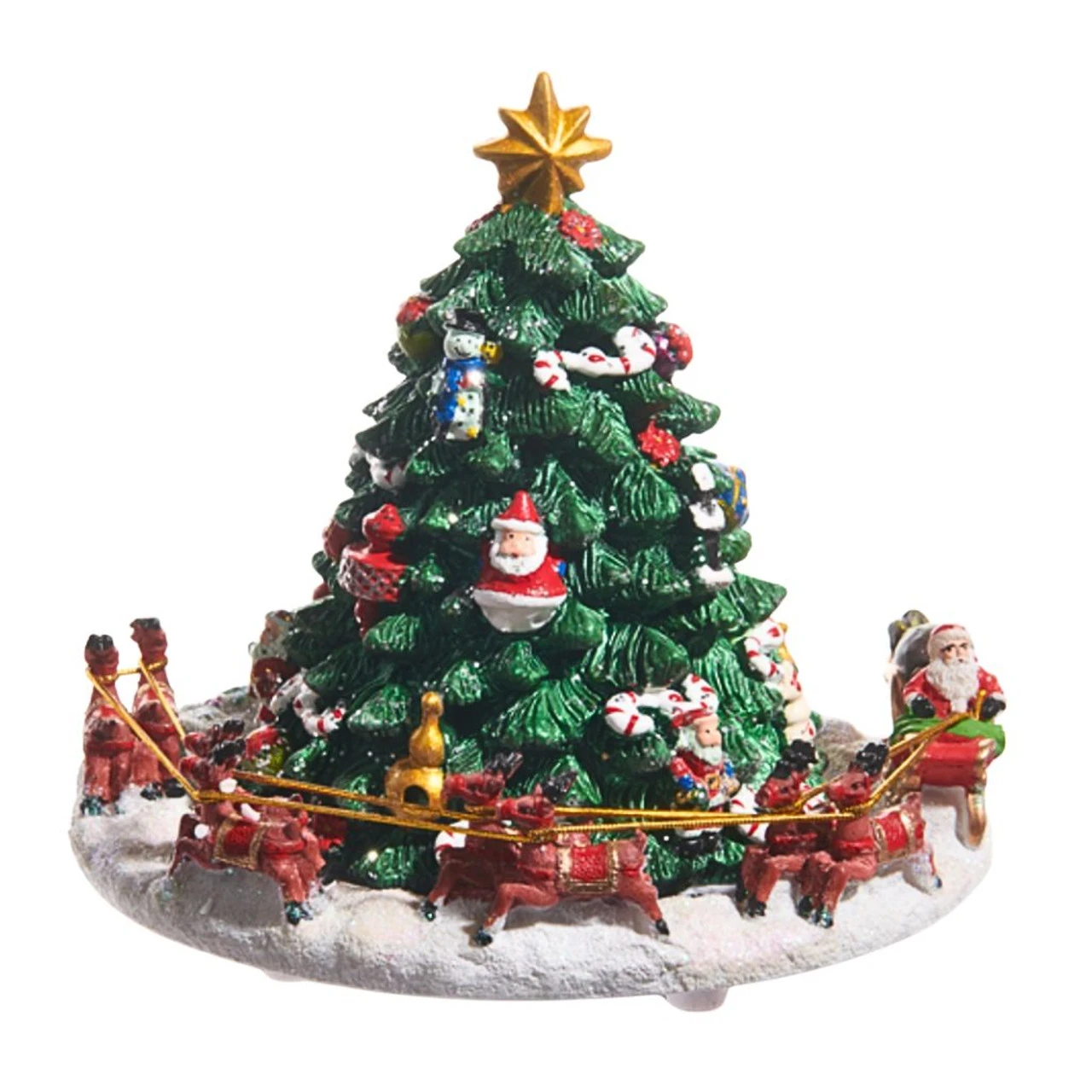 Santa Around Christmas Tree Animated Musical Figurine 1 Santa Around Christmas Tree Animated Musical Figurine