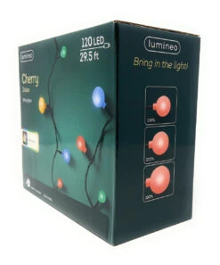 Lumineo 120 LED Multi Color Cherry Lights Black Wire -Christmas Loft Shop 070314 48303.1668958990
