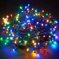 Lumineo 500 LED Warm White/Multi-Color Changing Compact Lights Green Wire -Christmas Loft Shop 070918 bunch 05407.1604880394