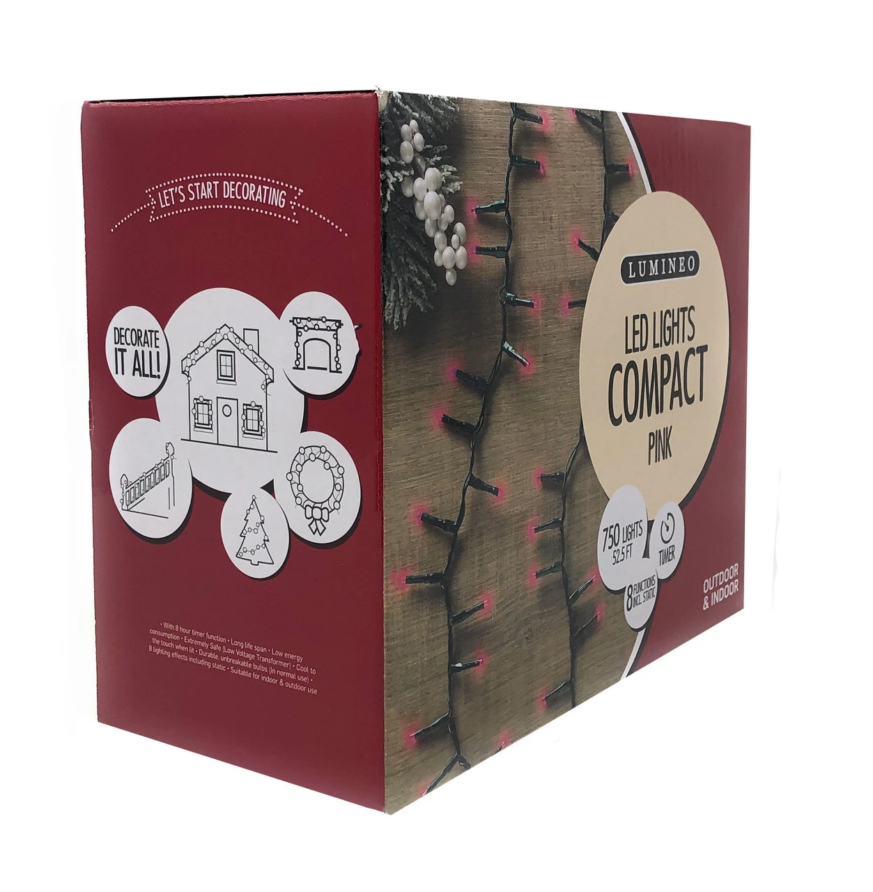 Lumineo 750 LED Pink Lights Green Wire 2 Lumineo 750 LED Pink Lights Green Wire - Image 2