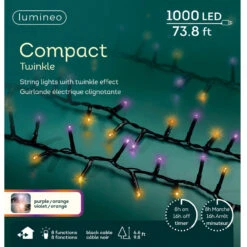 Lumineo 1,000 LED Purple And Orange Compact Twinkle Lights