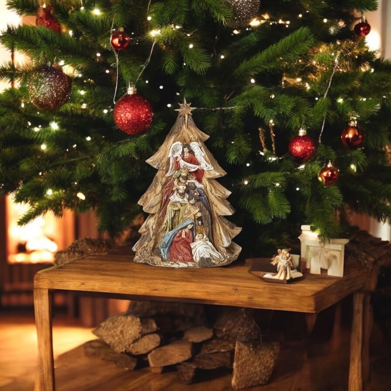 Nativity In Carved Tree 2 Nativity In Carved Tree - Image 2