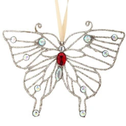 Metal And Jewel Butterfly Ornament