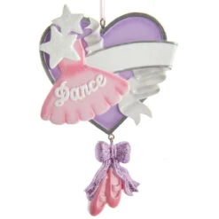 Kurt Adler Pink Girls Ballet Dancer Personalizing Ornament