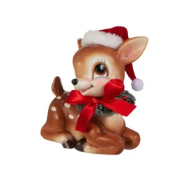 Cutesy Deer With Wreath - Sitting