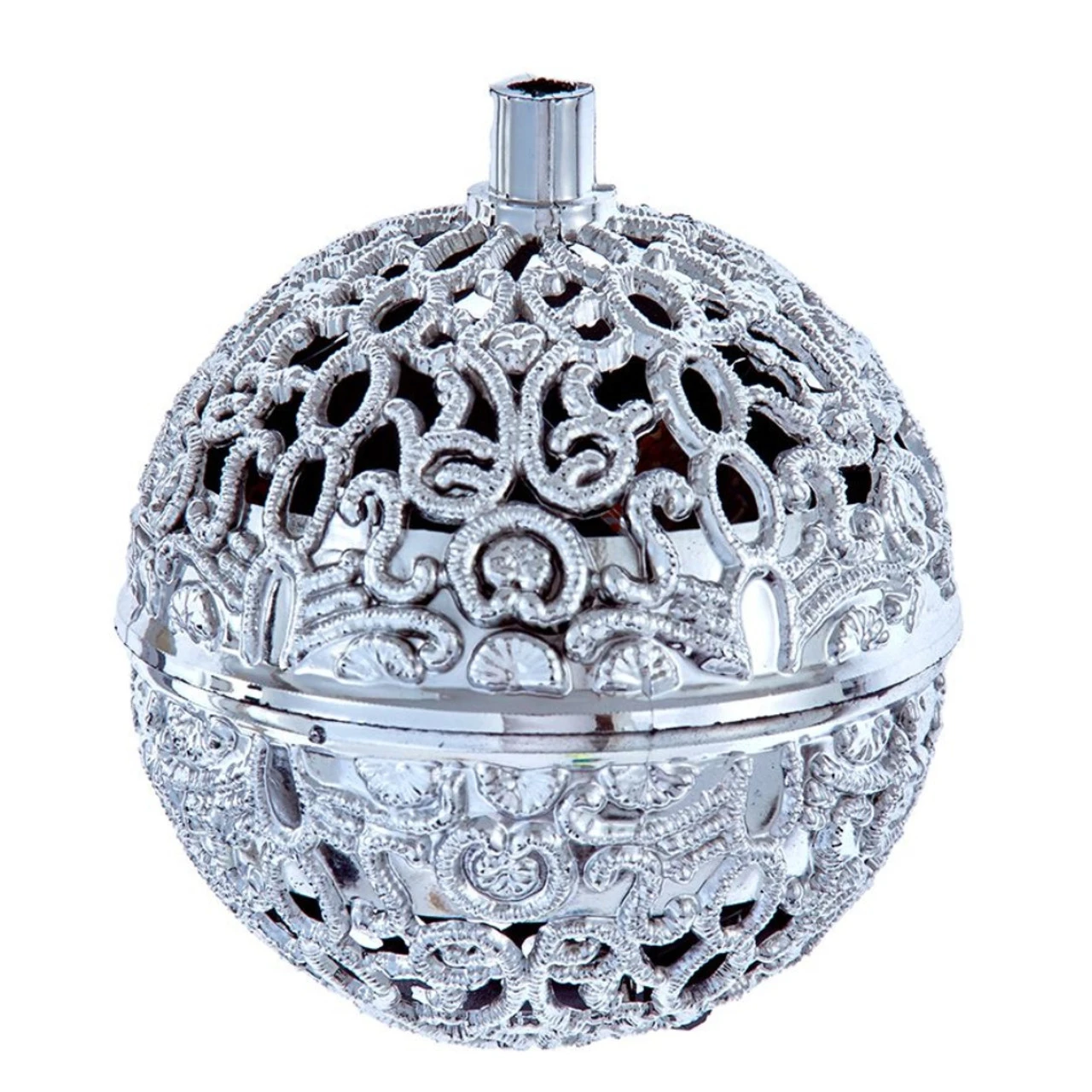 Kurt Adler Silver Ball Chirping Bird Sound Ornament 1 Kurt Adler Silver Ball Chirping Bird Sound Ornament