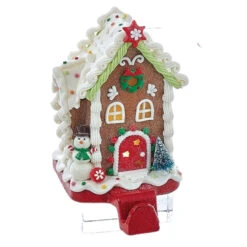 Kurt Adler Lighted Snowman And Gingerbread House Stocking Holder