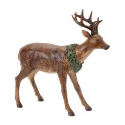 Small Deer With Wreath Figurine