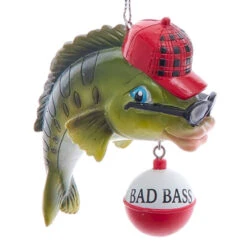 Kurt Adler "Bad Bass" Bass Fishing Ornament