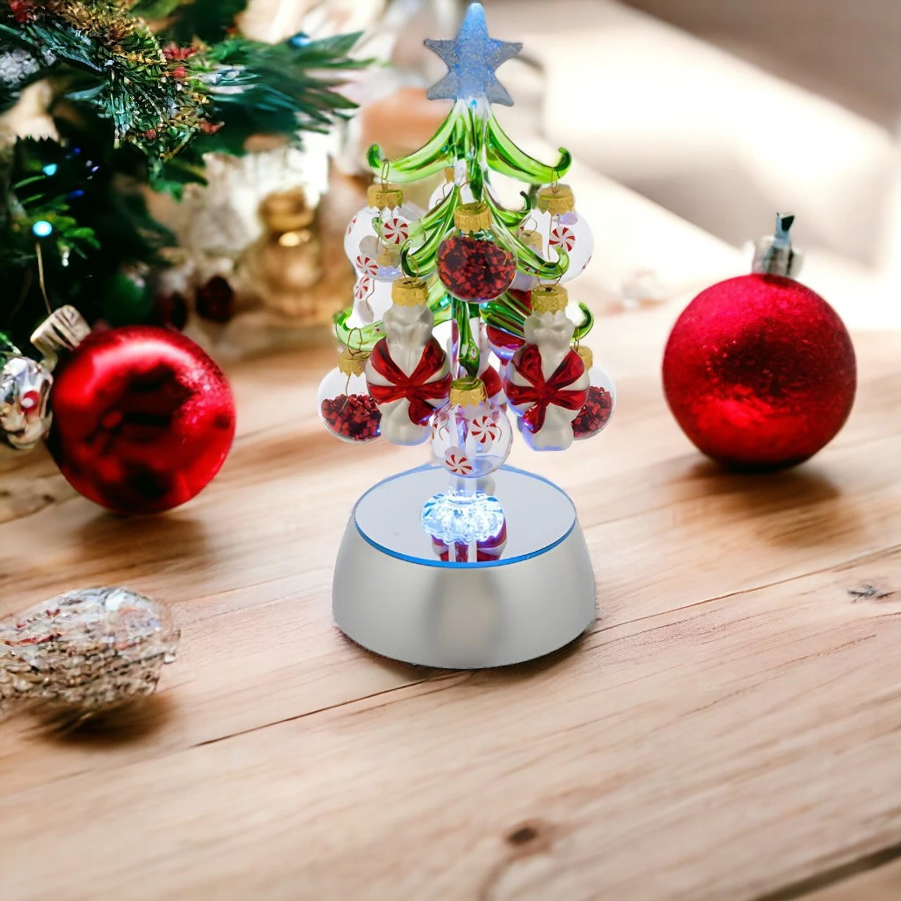 Light-Up Christmas Tree With Peppermint Ornaments 2 Light-Up Christmas Tree With Peppermint Ornaments - Image 2