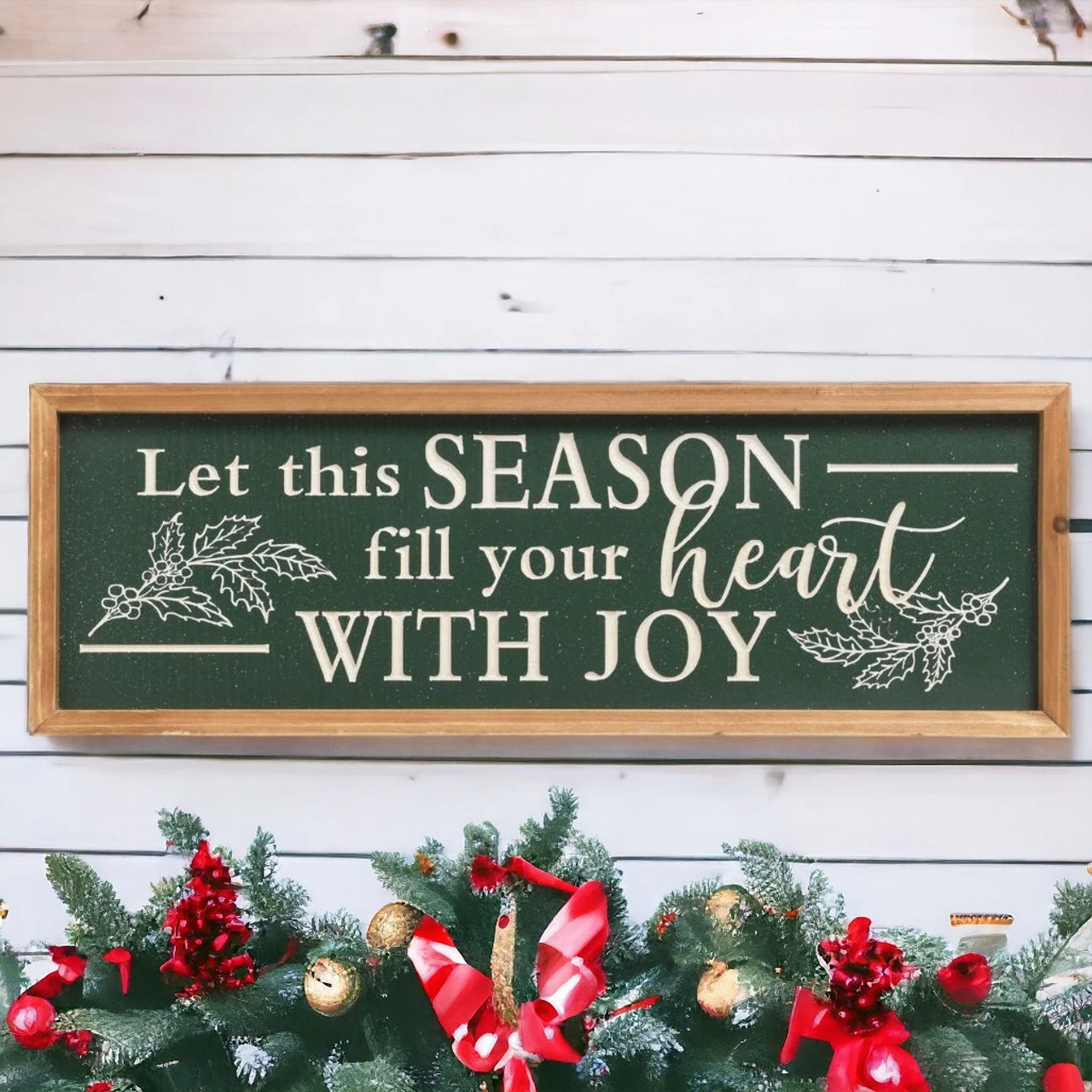 23 Inch Engraved Green Wooden Wall Sign With Glitter 2 23 Inch Engraved Green Wooden Wall Sign With Glitter - Image 2