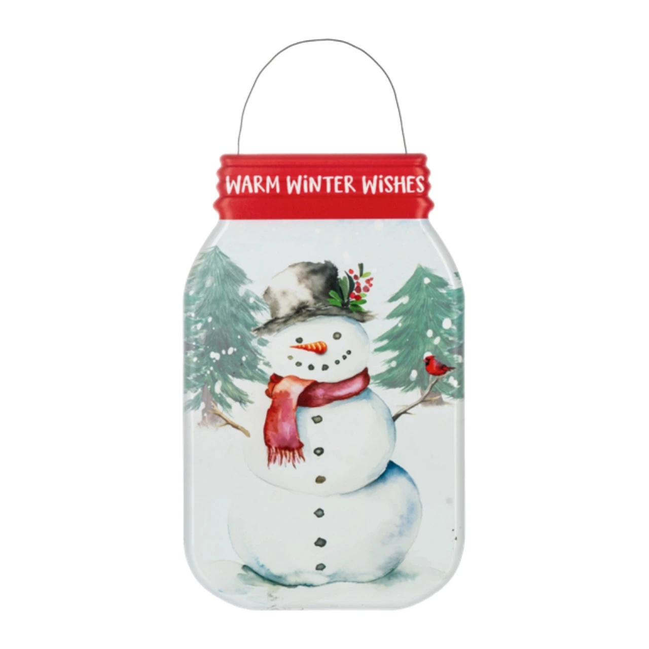 Winter Wishes Snowman Mason Jar Metal Sign 1 Winter Wishes Snowman Mason Jar Metal Sign