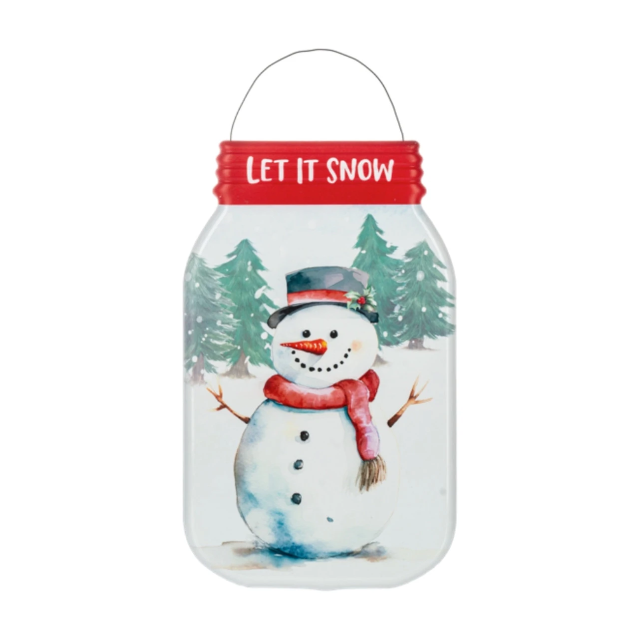 Let It Snow Snowman Mason Jar Metal Sign 1 Let It Snow Snowman Mason Jar Metal Sign