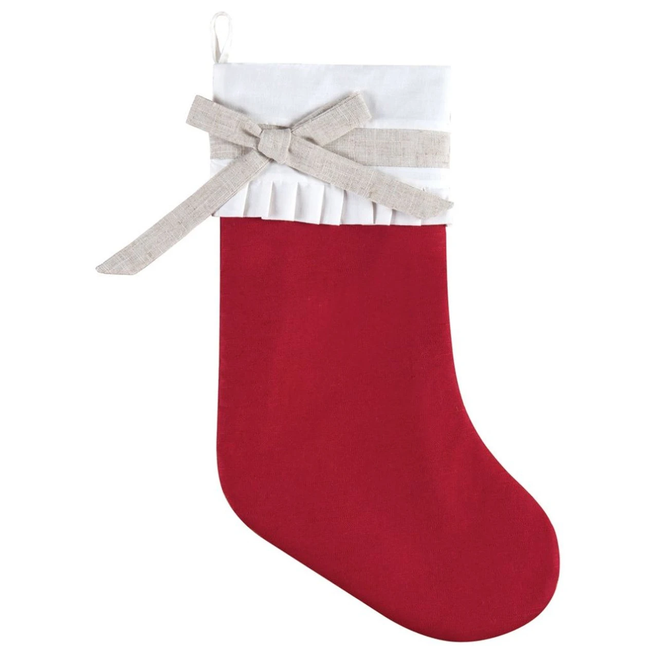 Red Linen Holiday Stocking 1 Red Linen Holiday Stocking