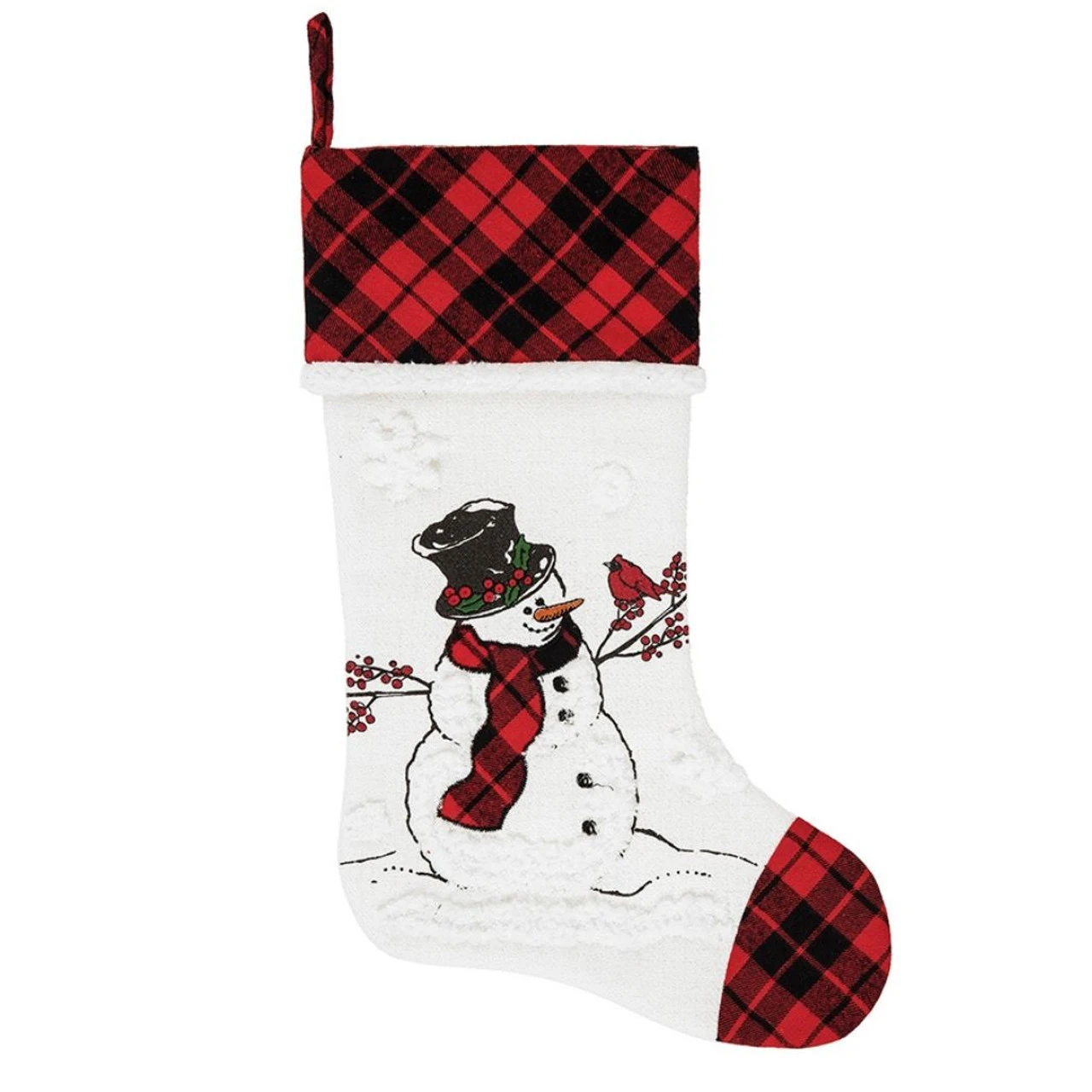 Snowman Cardinal Stocking 1 Snowman Cardinal Stocking