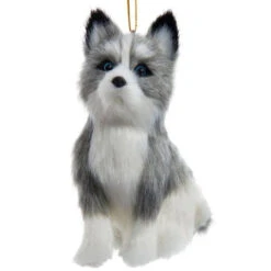 Kurt Adler Furry Husky Dog Ornament