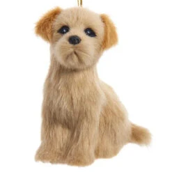 Kurt Adler Furry Golden Retriever Dog Ornament