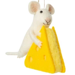 Mouse Holding A Wedge Of Cheese Ornament