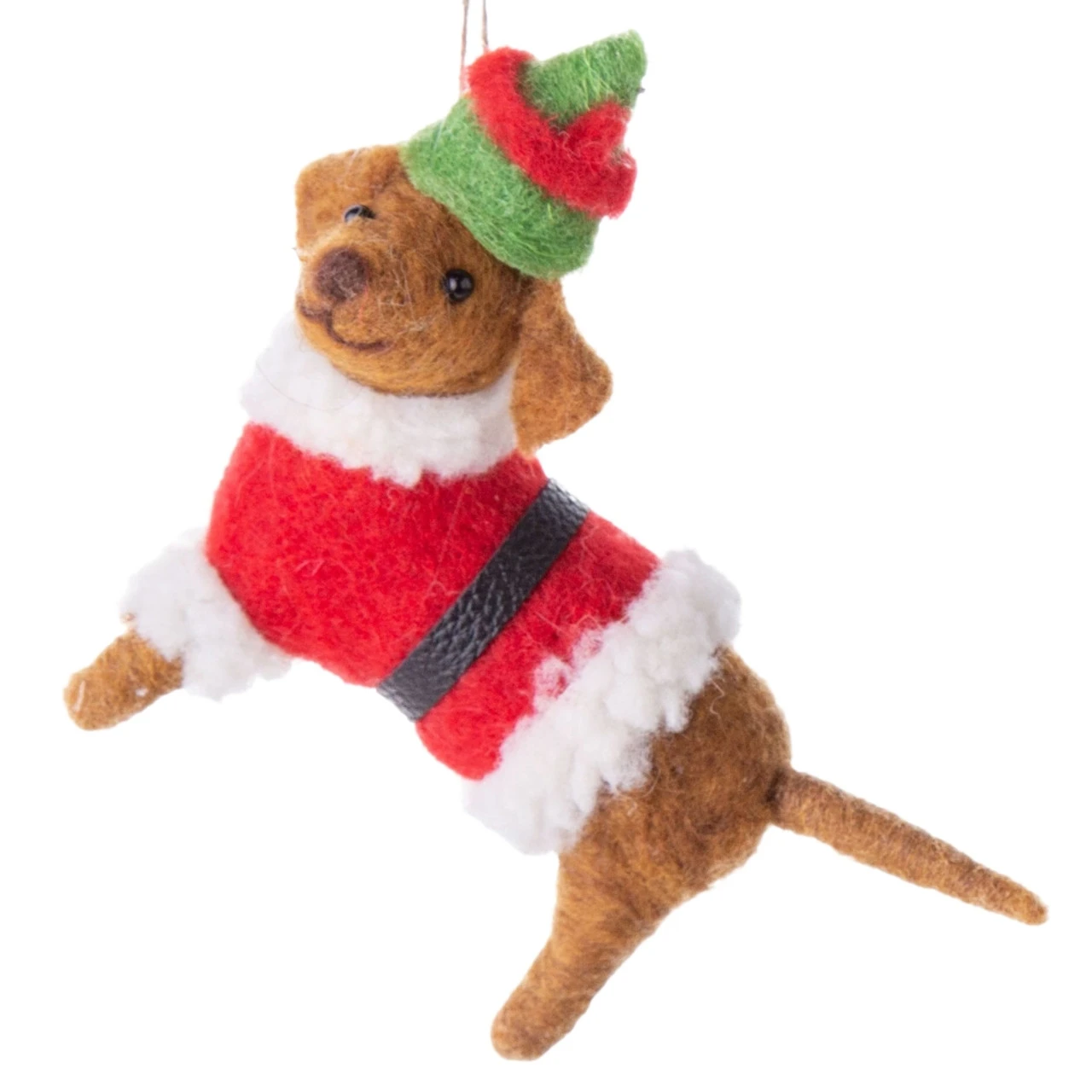 Felt Daschund In A Red Santa Suit Ornament 1 Felt Daschund In A Red Santa Suit Ornament