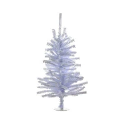 Kurt Adler 18-Inch Un-Lit Silver Tinsel Miniature Christmas Tree