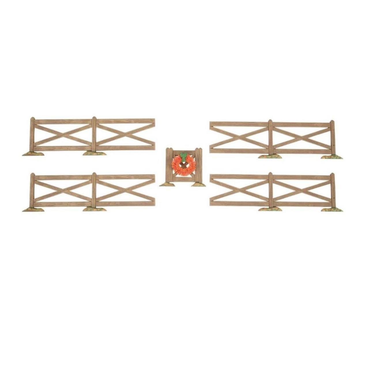 Department 56 Halloween - Brown Crossbuck Fence Set Of 5 1 Department 56 Halloween - Brown Crossbuck Fence Set Of 5